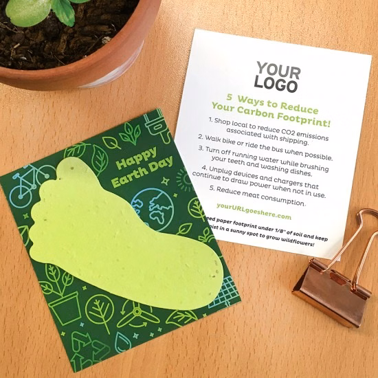 Plantable Footprint Eco Tips Flat Cards