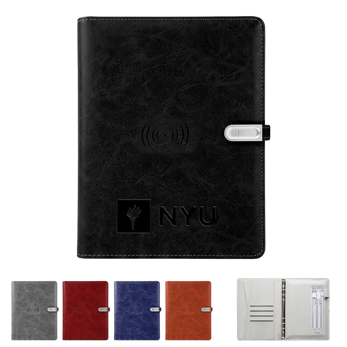 Executive Leatherette Power Book - 5000 mAh, 16 GB USB 1
