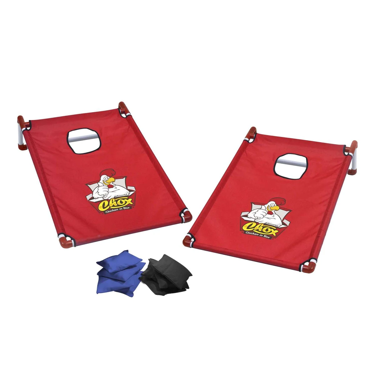 Portable Cornhole, 4 Black & Royal Bean Bags 1