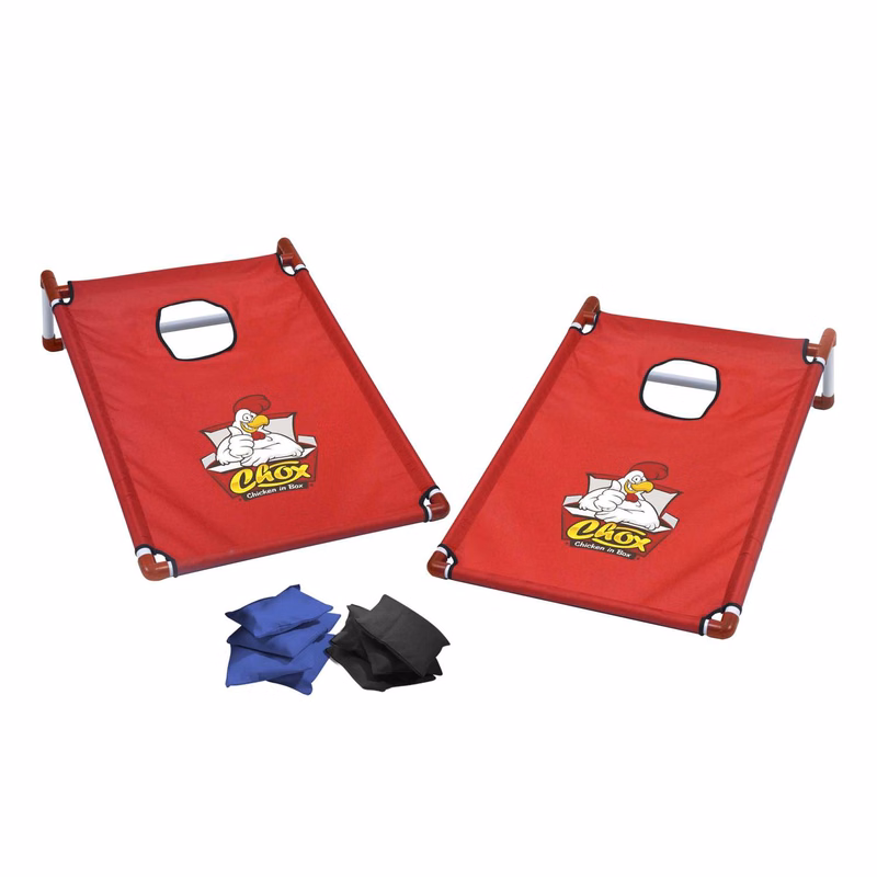 Portable Cornhole, 4 Black & Royal Bean Bags