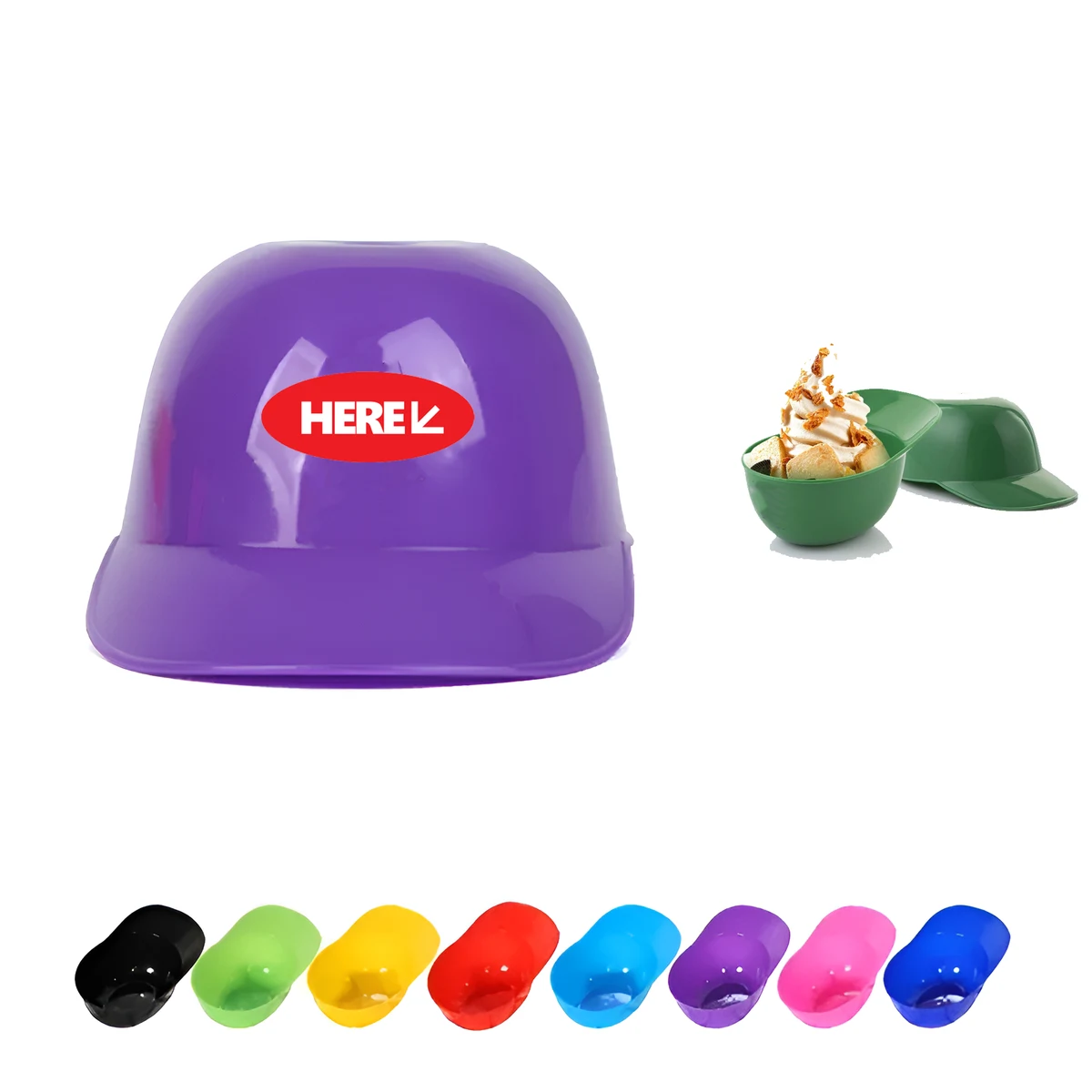 Plastic Cute Baseball Hat Ice Cream Bowl 1