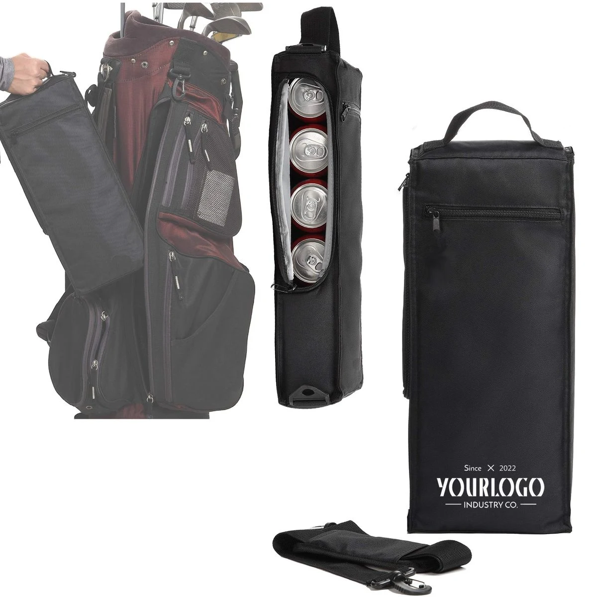 Cans Sleeve for Golf Bag, custom koozie with logo imprint 1