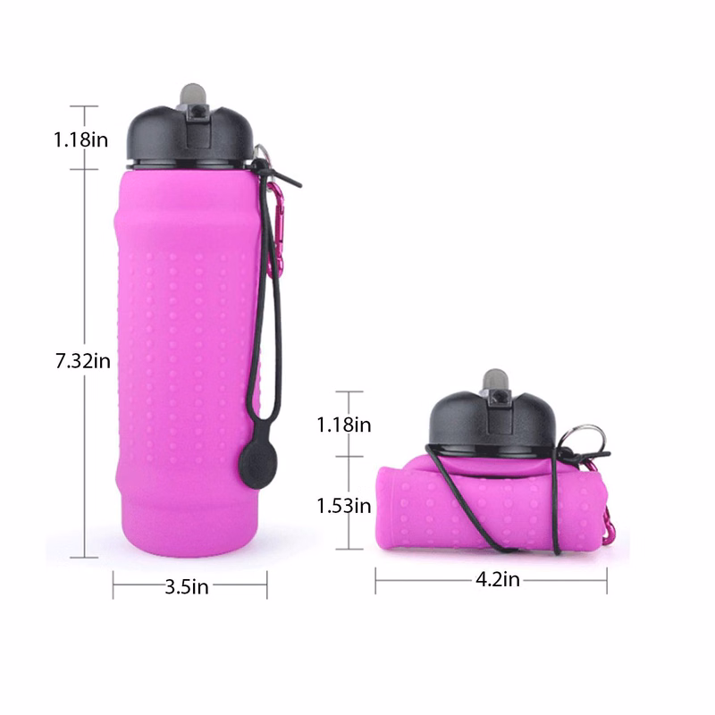 20Oz Foldable Silicone water Bottle