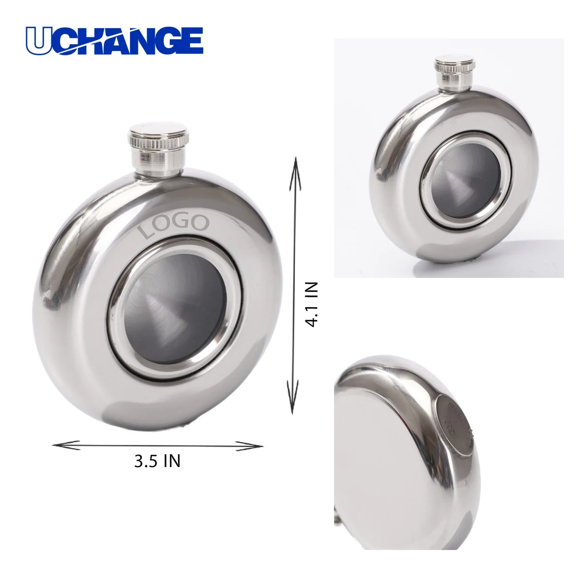 Versatile Stainless Steel Hip Flask Container (5oz), custom water bottle with logo imprint 1