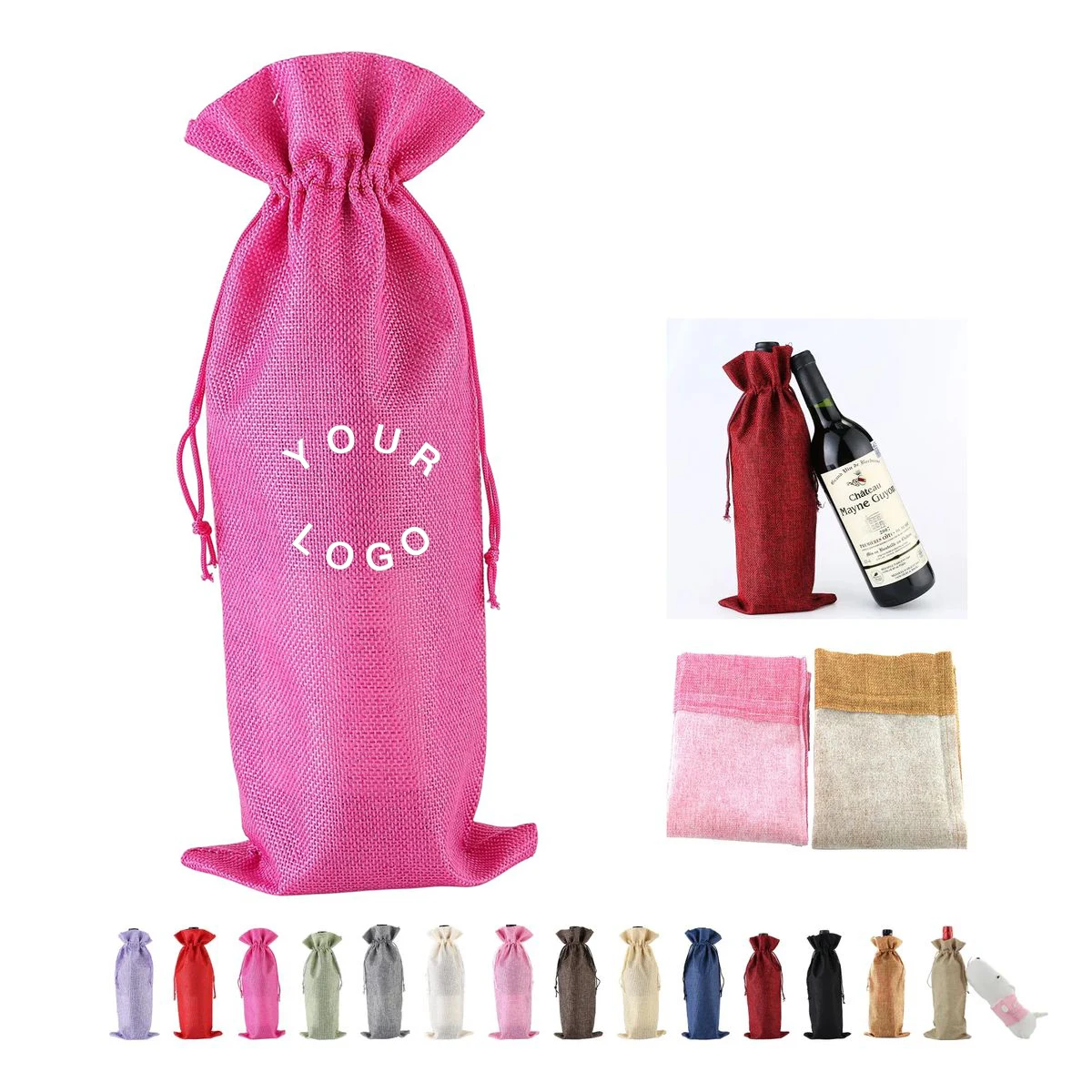 Reusable Sackcloth Wine Bag for Bottles 1