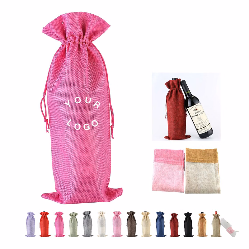 Reusable Sackcloth Wine Bag for Bottles