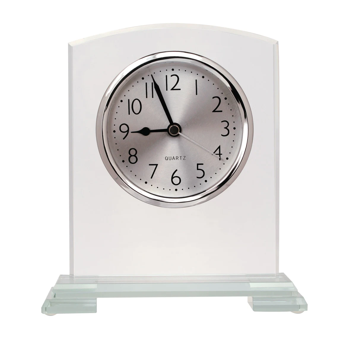 6 1/2" Square Arch Glass Clock 1