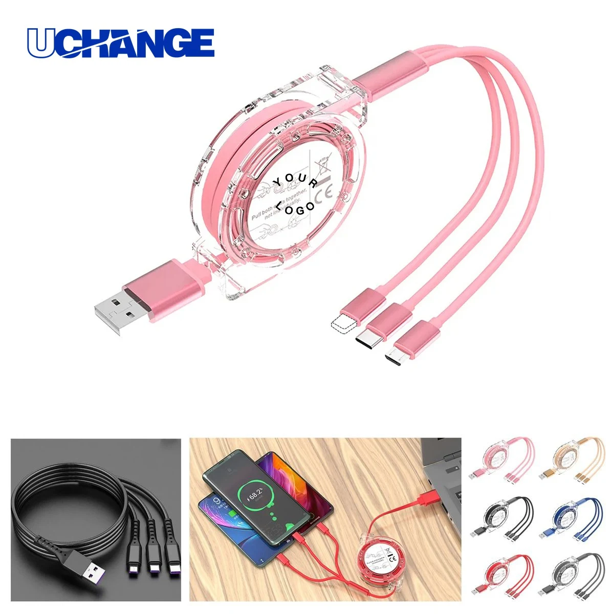 Portable Three In One Charging Cable 1