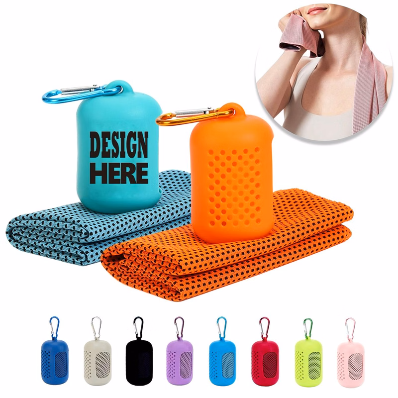 Ice Towel With Hanging Silicone Case