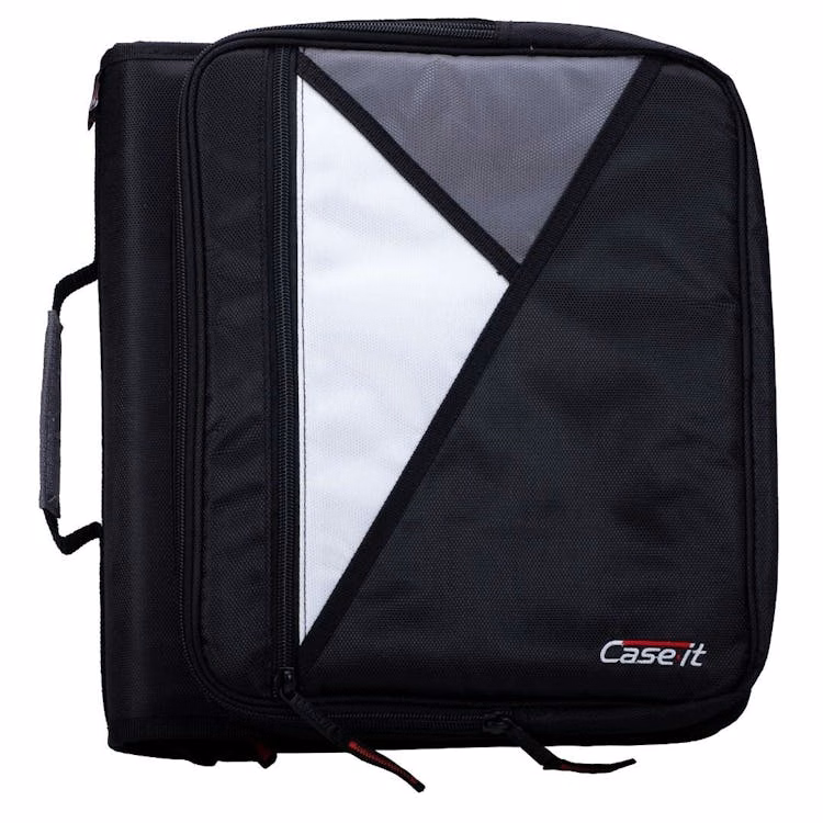 2" Laptop Zipper Binders - Jet Black Carry Handle