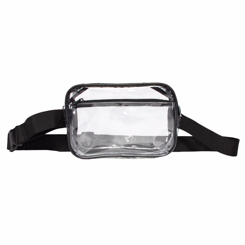 Clear Stadium 2-Pocket Retail Quality Fanny Pack / Crossbody Bag