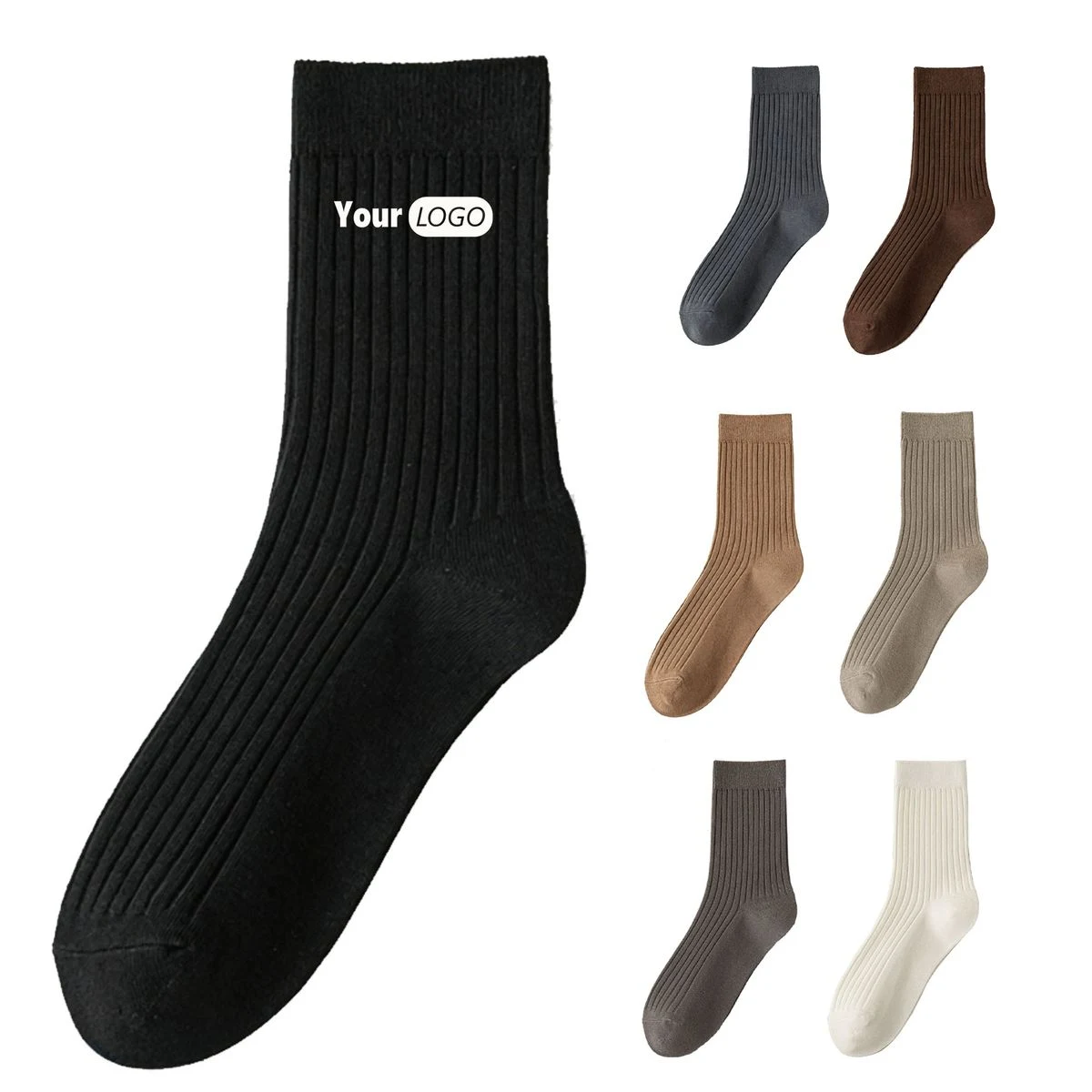 Business Style Pure Cotton Mid?Calf Socks 1