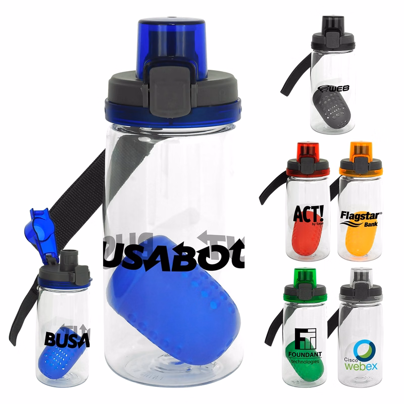 Locking Lid 18 oz. Recycled Bottle with Floating Infuser