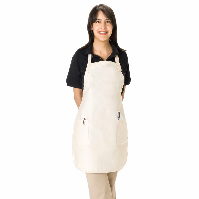 Value Adjustable 2 Patch Pocket Apron, Blank - White, Natural