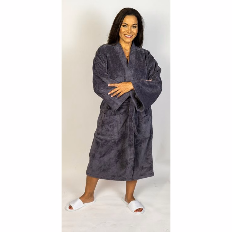 Turkish Velour Kimono, Grey