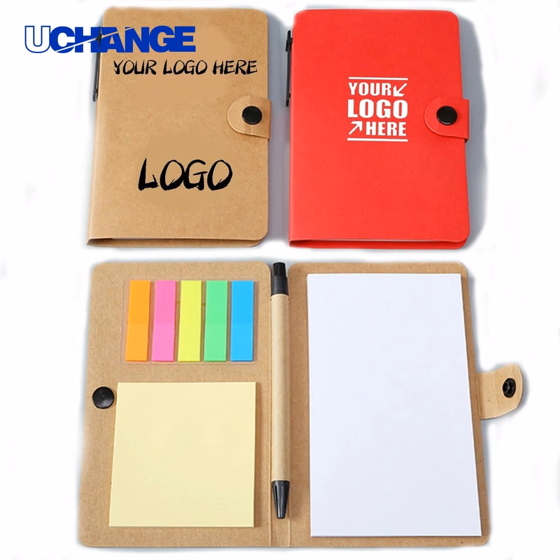 Eco Button-Up Notebook with Sticky Notes and Pen
