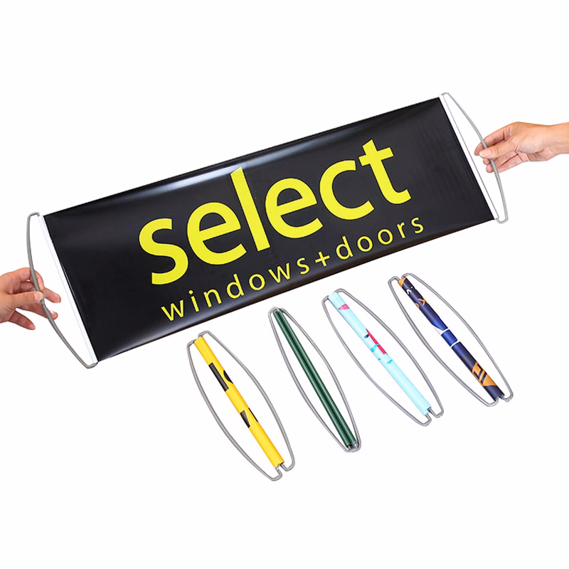 Rolling up banner made of durable PET