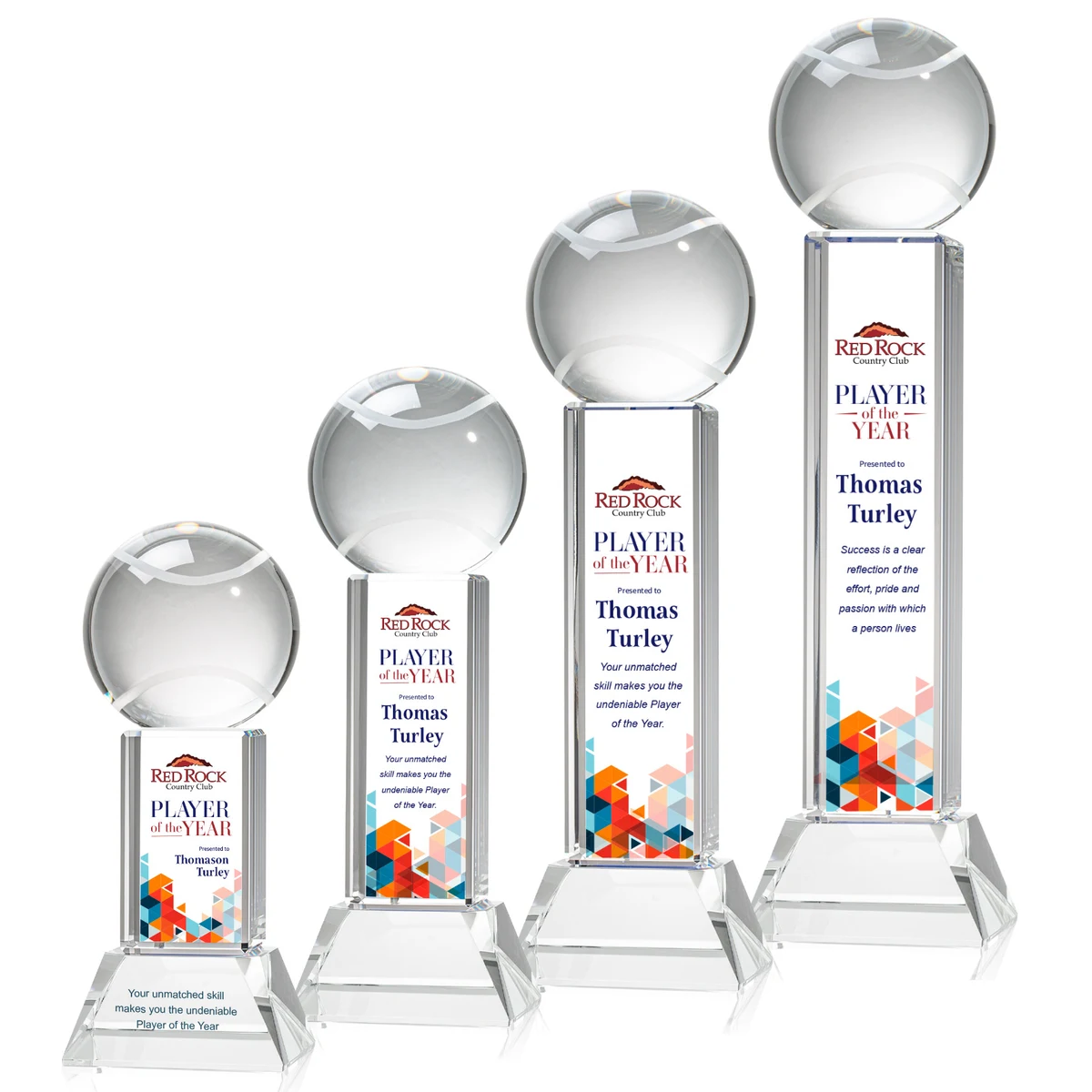 Tennis Ball VividPrint™ Award on Stowe - Clear 1
