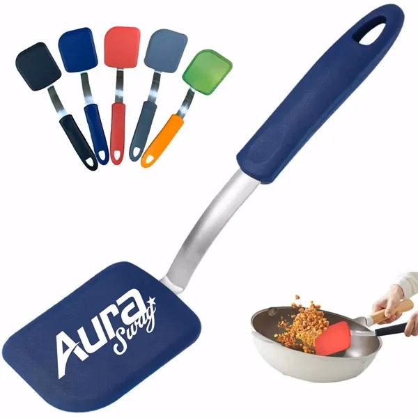 Custom Silicone Mini Spatula with Stainless Steel Handle — Kitchen Promo Tool