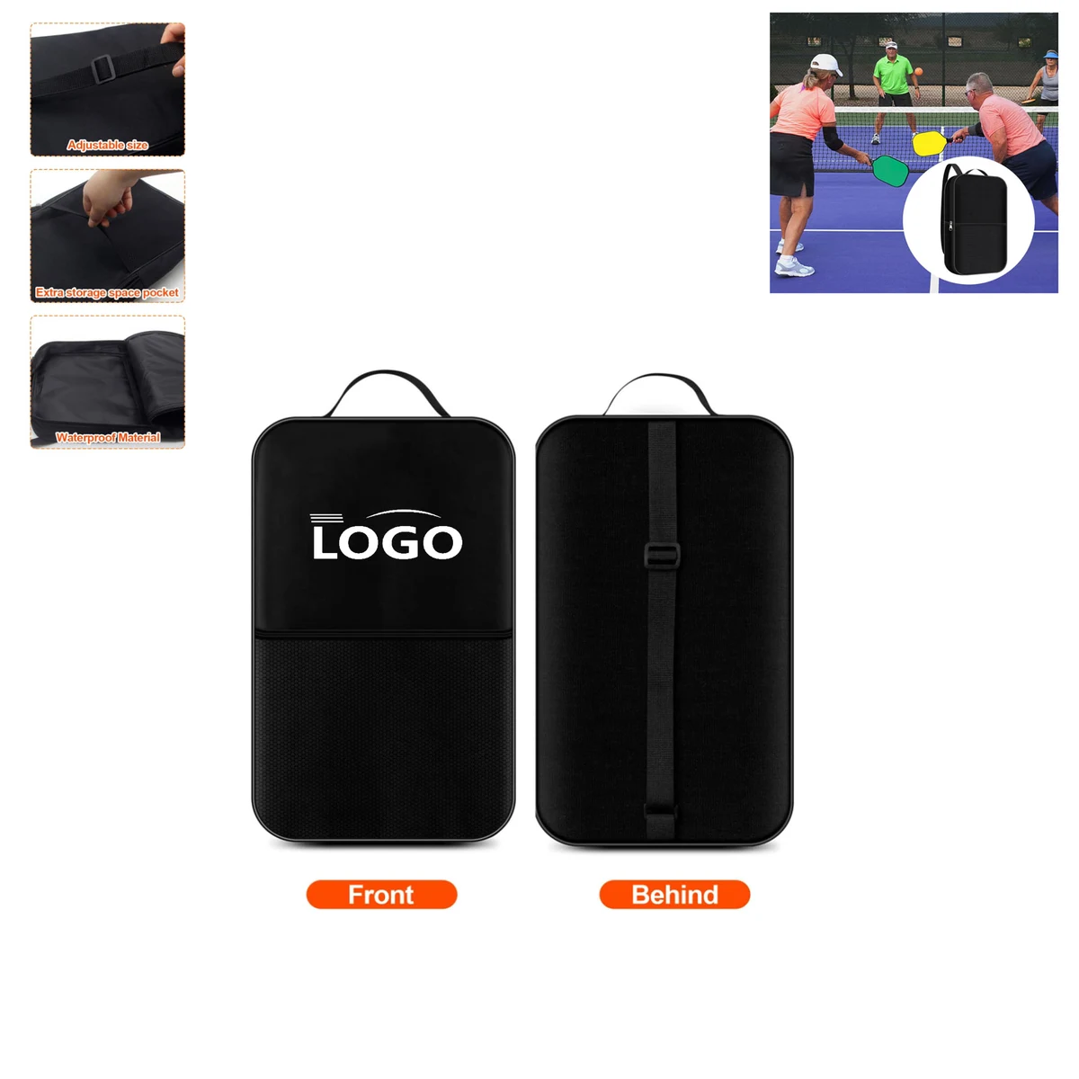 Customizable Multi Functional Pickleball Racket Tote Bag 1