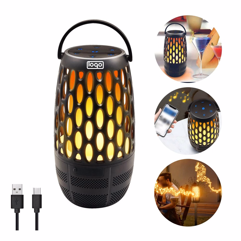 Bluetooth Waterproof Outdoor Speaker W/ Flame Light
