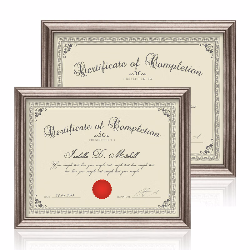 Ellison Certificate Frame - Gun Metal