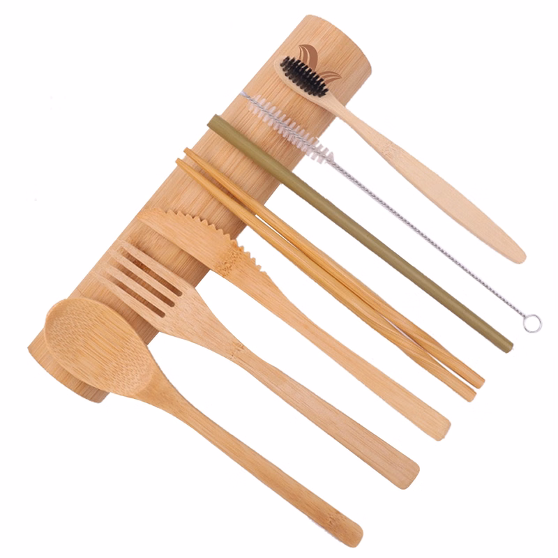 Bucket Convenient Wooden Cutlery Set