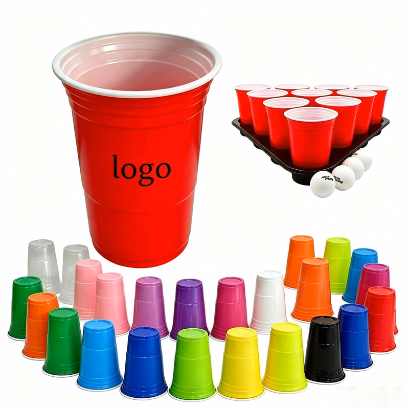 16oz Disposable Plastic Party Cups in Assorted Colors