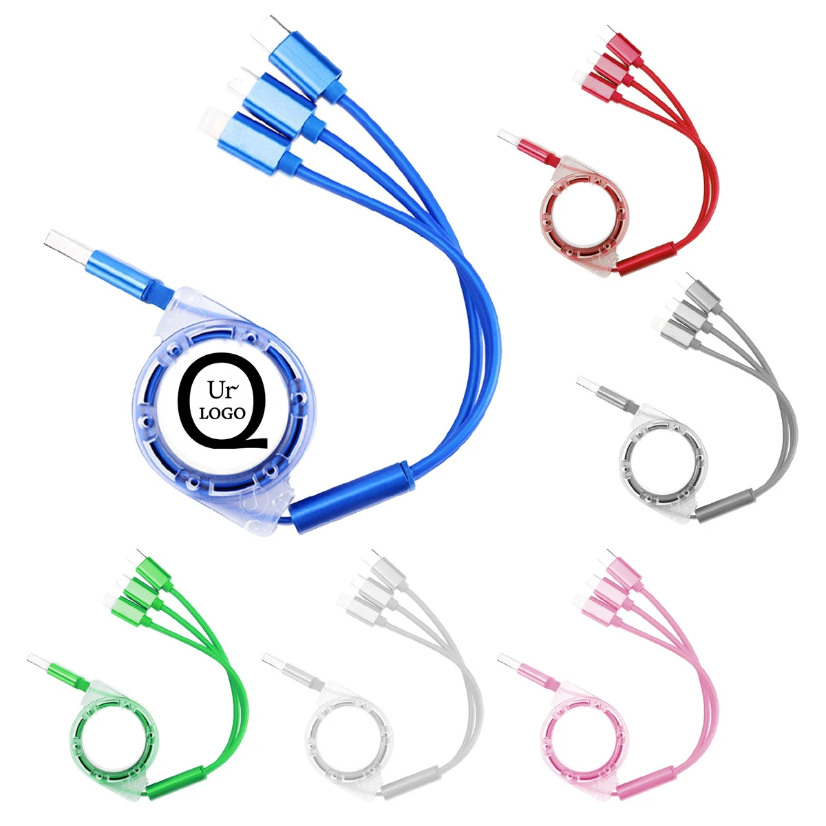Multi Retractable Crystal Charging Cable 1
