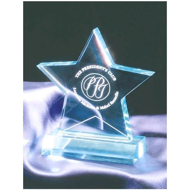 5" x 5" Clear Star Acrylic Award on Base 1