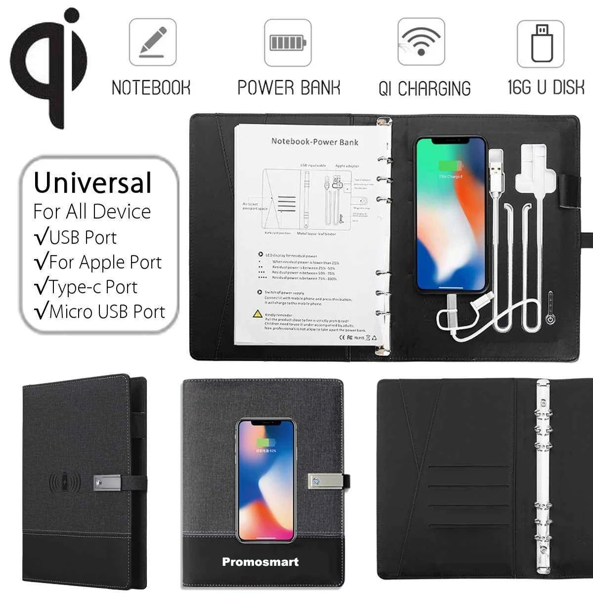Wireless Charging Classic Notebook with U disk 1