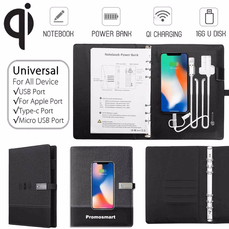 Wireless Charging Classic Notebook with U disk