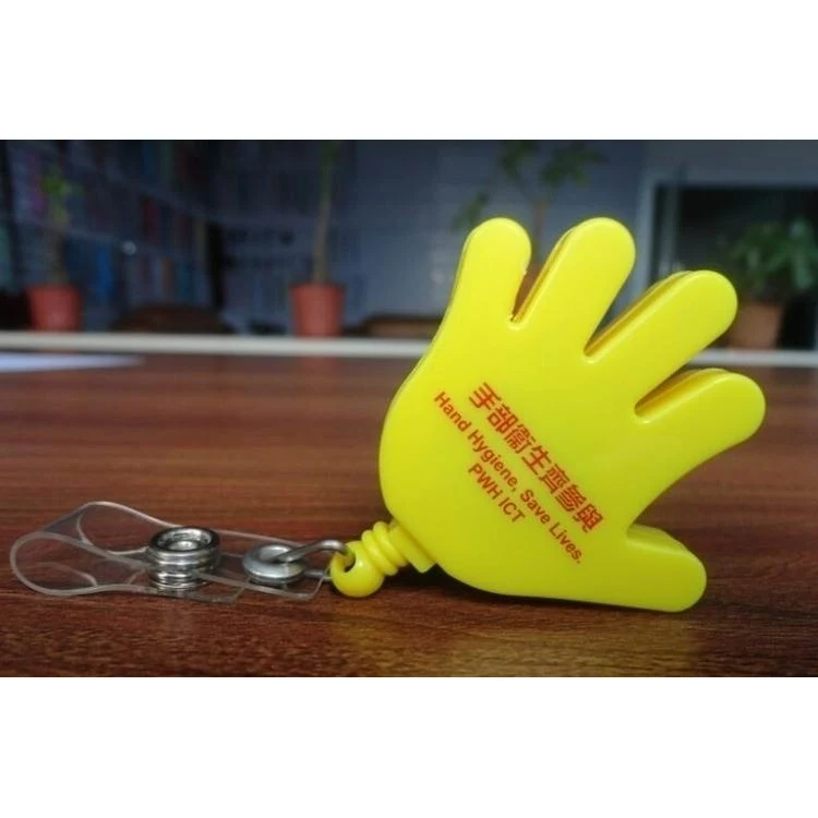 Eco-friendly Plastic Hand Shape Retractable Badge Reels 1