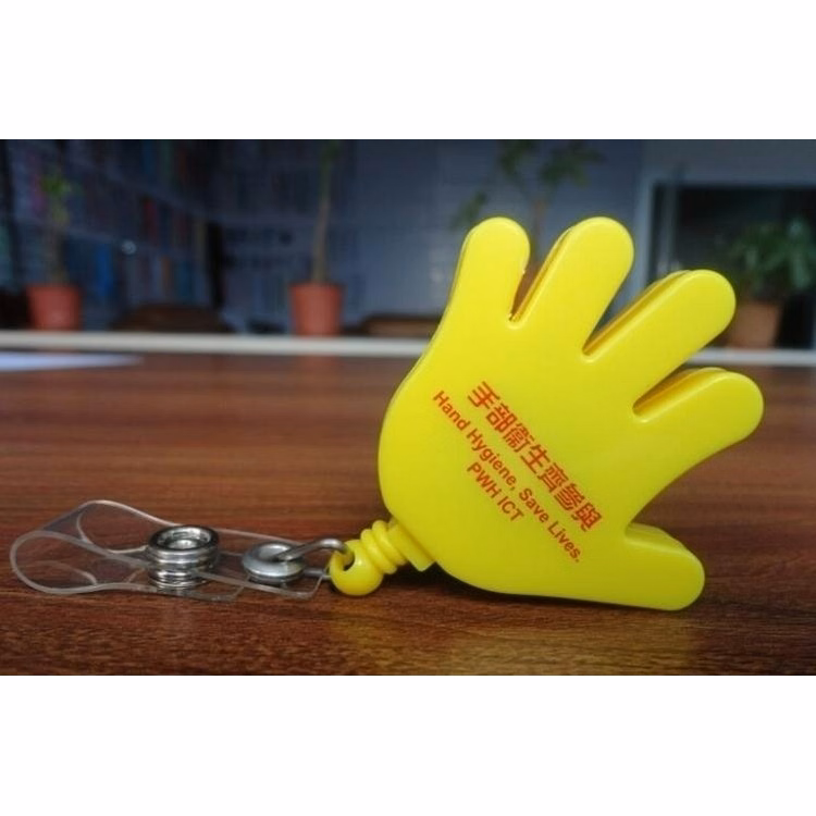 Eco-friendly Plastic Hand Shape Retractable Badge Reels