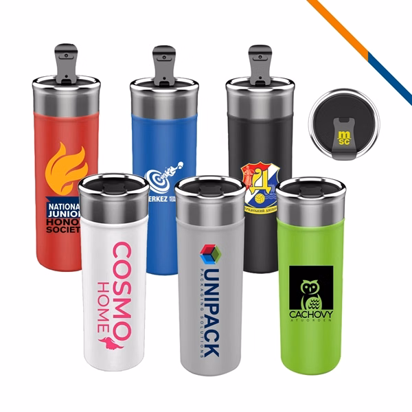 Bounce Stainless Steel Travel Bottle - 18 OZ. for Commutes, Fitness and Travel