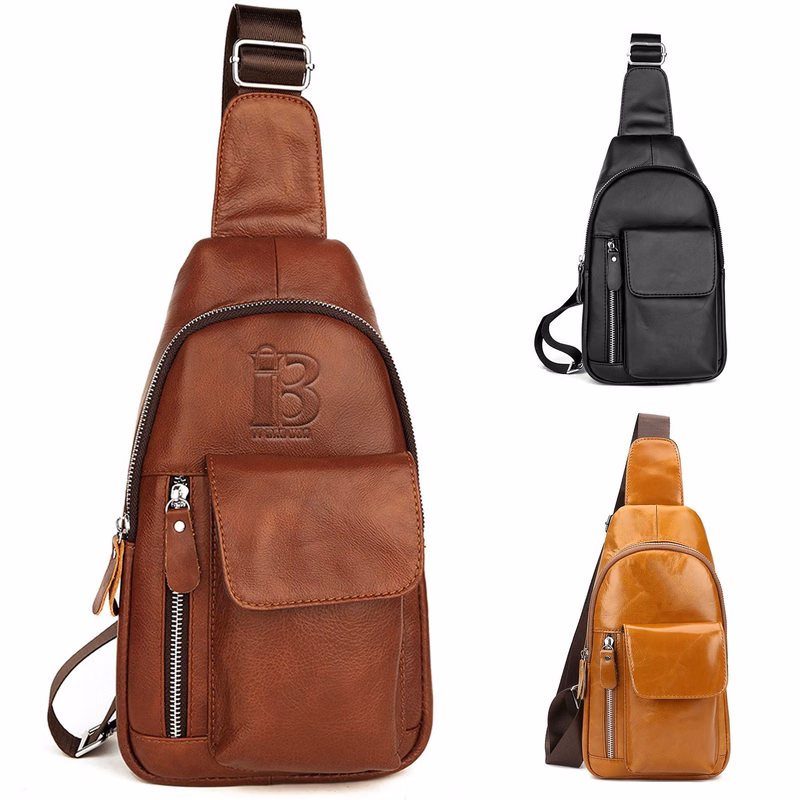 Genuine Leather Chest Bags for Travel Hiking