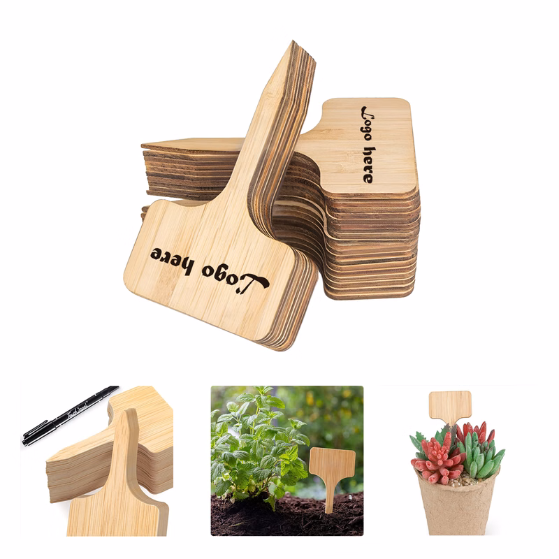 MOQ50 Custom Wooden Plant Tags For Planting