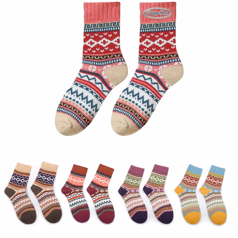 Womens Wool Socks Winter Warm Socks Thick Knit