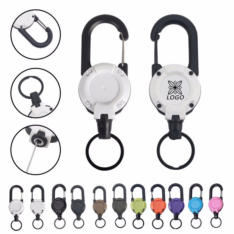 Full-Color Heavy Duty Retractable Carabiner Keychain
