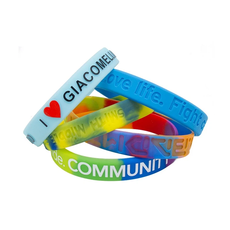 Color Filled Silicone Wristbands 1