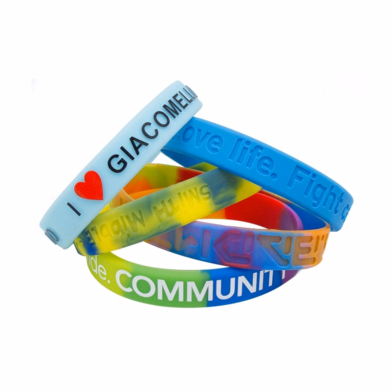 Color Filled Silicone Wristbands