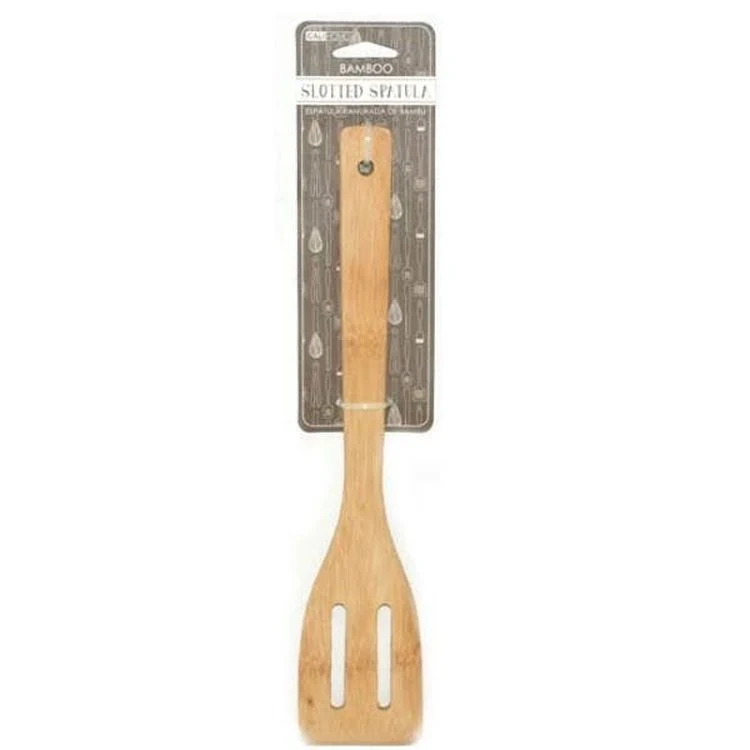 Bamboo Slotted Spatulas - 12" 1