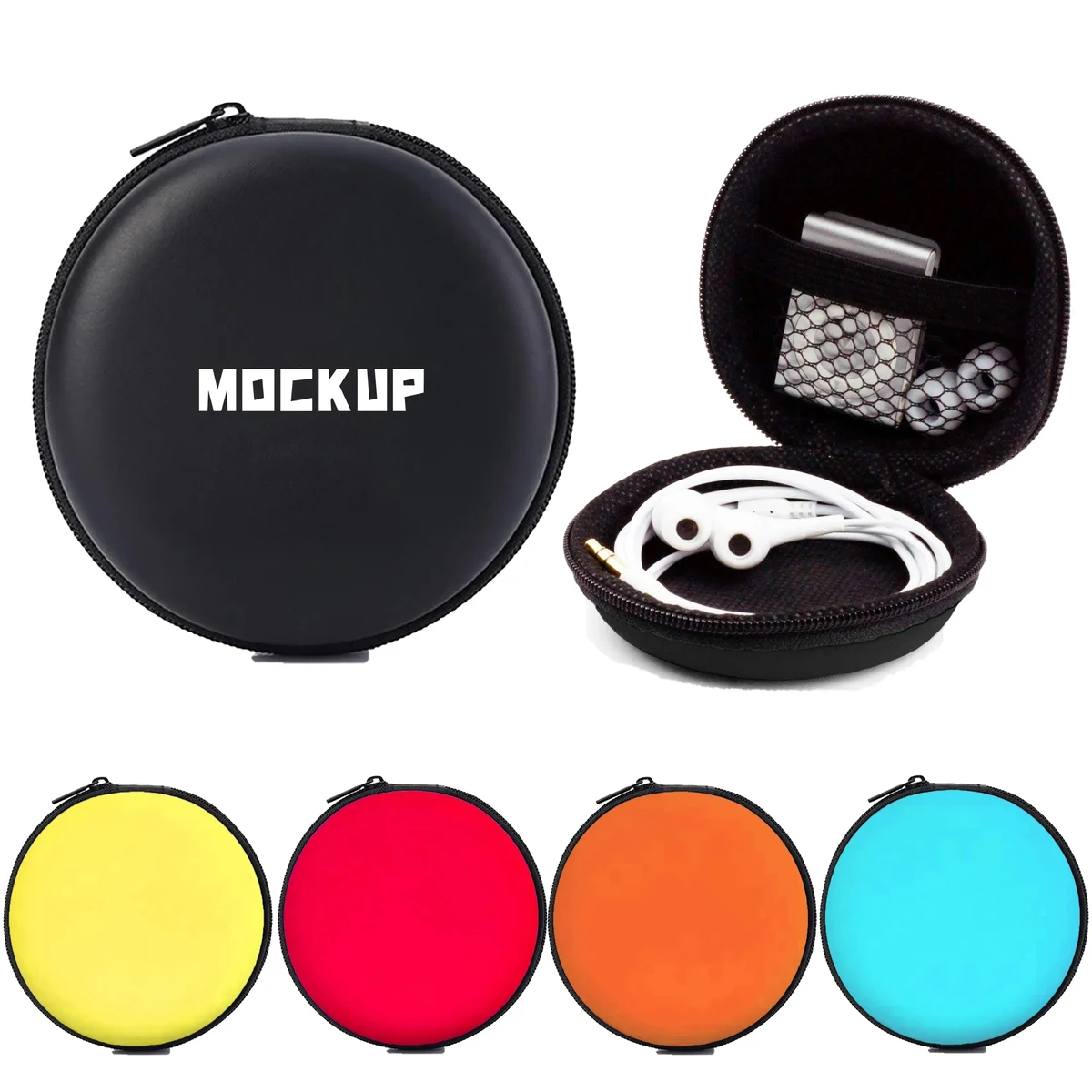 Round Earbuds Cable Case Pouch 1