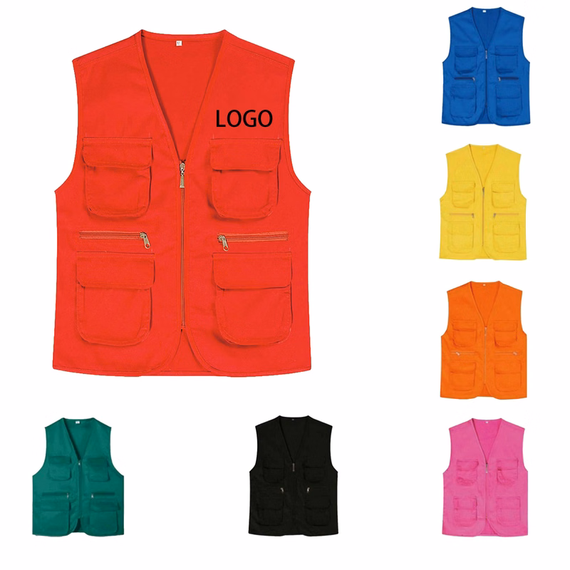 Polyester Vest for Volunteers with Multi - Pockets