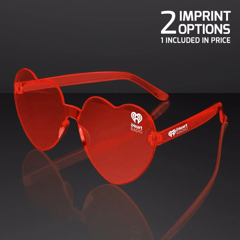Red Heart Shades Cute Glasses, Non-Light Up