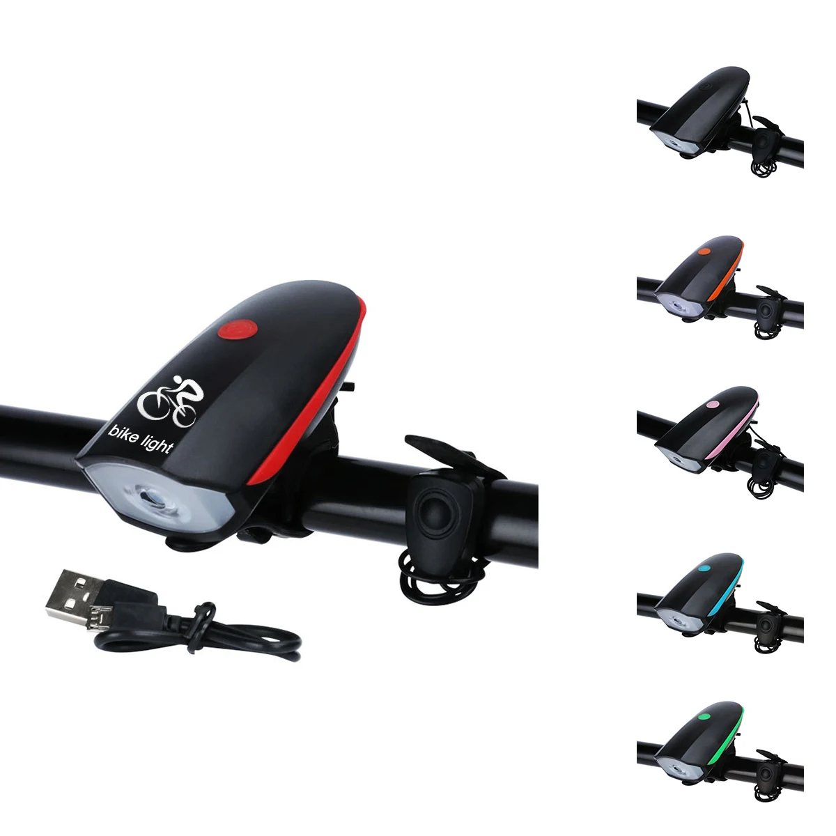 Rechargeable Bike Light with Horn Set 1