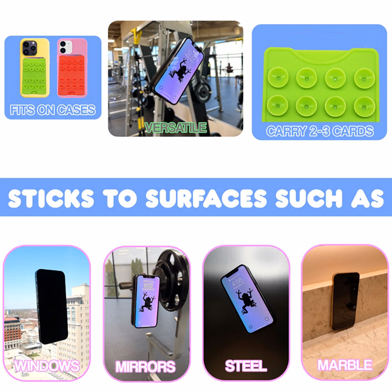Silicone Phone Card Holder with Sucker