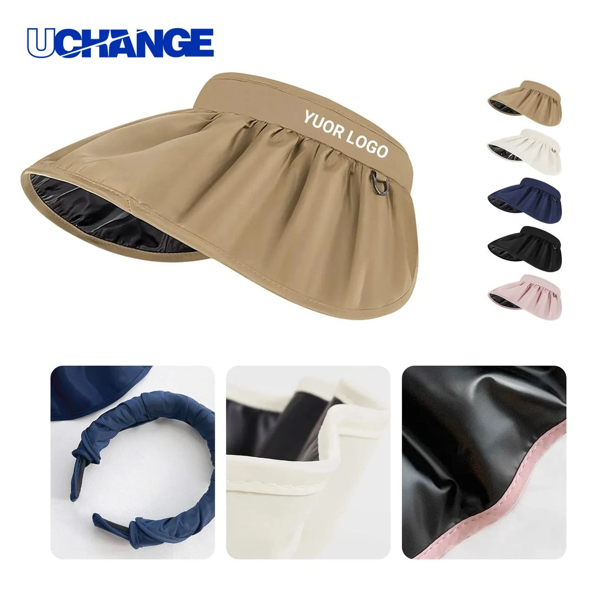 Polyester Nylon Sports Visor Hat Headwear Open Top Structure for Outdoor Use 1