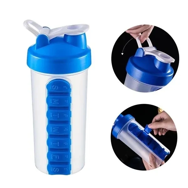 7 Day Pill Box Organizer With Water Bottle 1