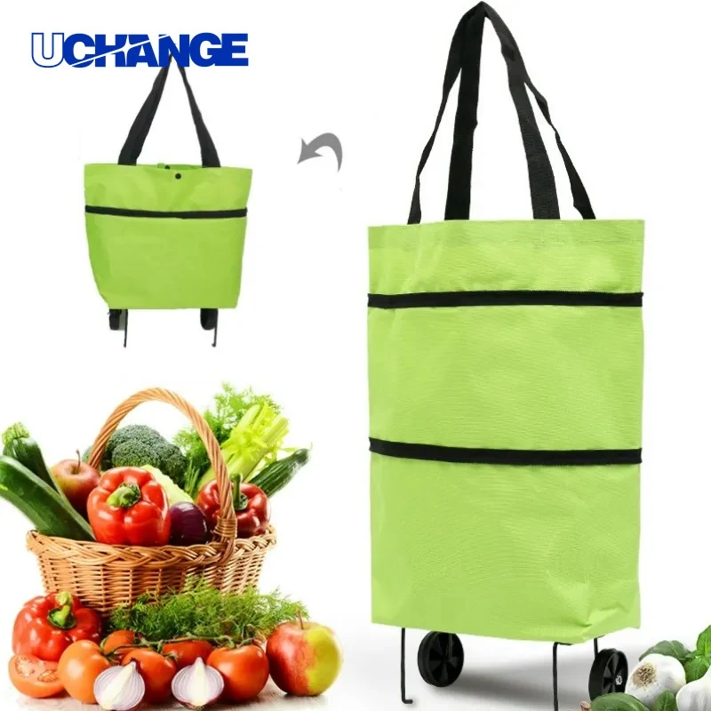 Folding Shopping Trolley Bag with Wheels Grocery Transport 1